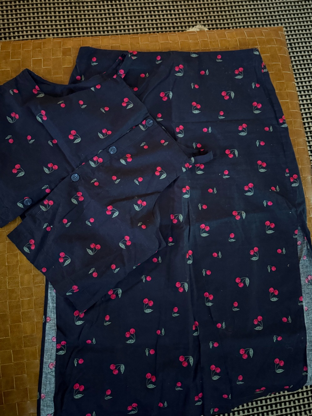 GAP Navy Cherry Print Two-Piece Set